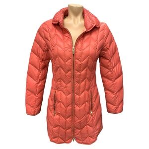 Via Spiga Quilted Puffer Jacket in Coral Size S